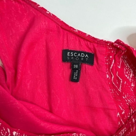 ESCADA Sport Pink & White Painted Ombré Sleeveless Tank Top Sporty A-Line Dress - Picture 2 of 14